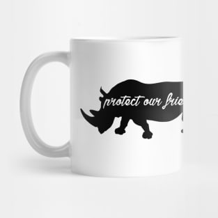 protect our friends - rhino Mug